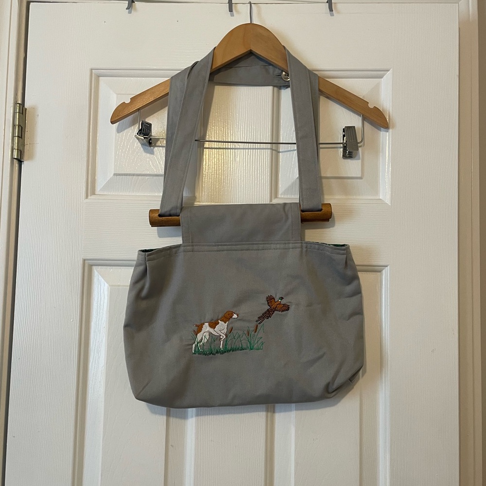 Eye-catching Handmade Embroidered Crossbody Bag - Dog & Pheasant Design! 🐾